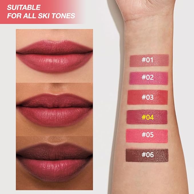 Cardinal Red Matte Lipstick Crayon - High Pigment Creamy Formula, Waterproof Long Lasting, Smooth Glide Application, Non-Sticklipstick,Ultra Thin Lightweight,Velvet Matte Lip Feel for Women 04