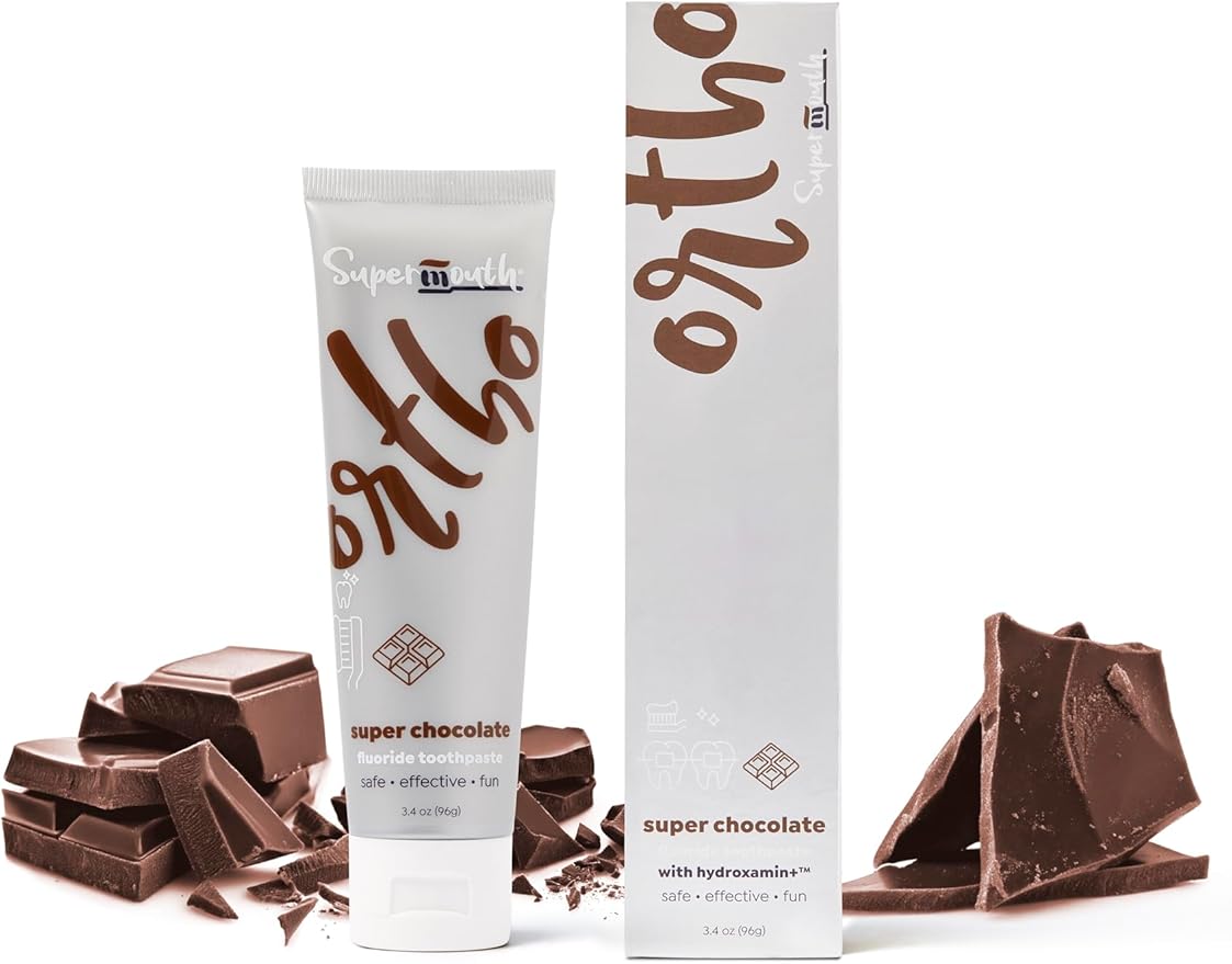 SuperMouth Ortho Toothpaste – for Braces & Aligners, Fluoride + Nano Hydroxyapatite, Adults & Kids, Fights Cavities & Decalcifications, Orthodontist-Developed, Safe Clean Ingredients, 4 Tasty Flavors