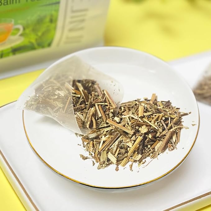 XIEJINJI Lemon Balm Tea, 2.2g X 40 Count, 100% Pure Natural Lemon Balm, Calming and Digestion Support, Eco-Conscious Tea Bags, Non-GMO, Caffeine Free