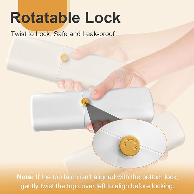 Ventilated Toothbrush Travel Case with Toothpaste Dispenser Portable Travel Toothbrush Holder – Leakproof Twist-Lock Design | for Electric/Manual Brushes, Gym, Camping & School