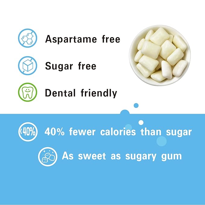 DC24 DAILY CARE 100% Xylitol Gum, No Aspartame, Sugar Free Peppermint Chewing Gum, Natural Flavors, Gluten Free, Vegan, 60 Pieces, Pack of 1