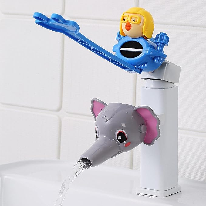 Naysku Cartoon Faucet Extender, Safety Faucet Extender for Children Toddler Kids Hand Washing Baby Kids Hand Wash Helper Bathroom Sink, Silicone Faucet Extender Extender