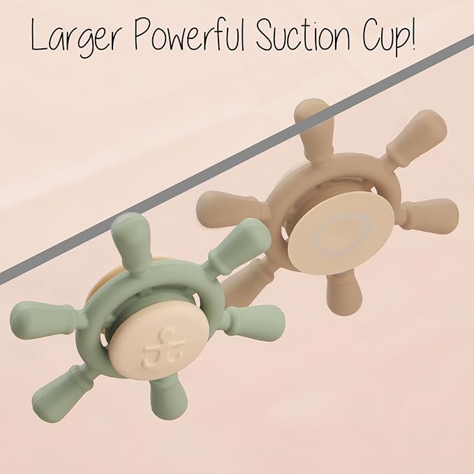 Suction Spinning Toy, Silicone Toddler Sensory Toys for Bath Toys Birthday Gift (Shifting Sand&Tradewinds)