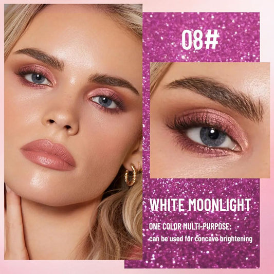 Pearlescent mini Eyeshadow Highly Pigmented Blend Matte & Shimmer EyeShadow,Cream Moisturizing Waterproof&Long Lasting Eye Makeup Natural Luminous Makeup Look (B08, 1 Count (Pack of 1))