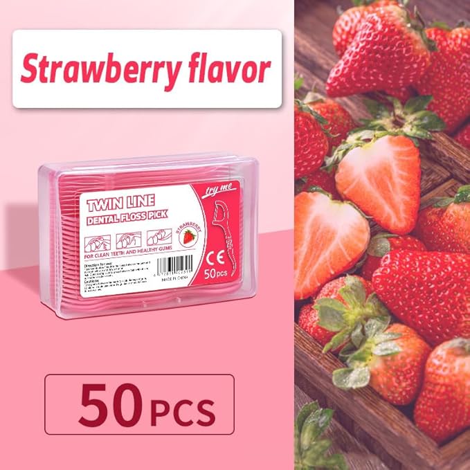 Fruit Flavored Floss，toothpicks，Cleaning Teeth，Ultra-fine Dental Floss Stick, Fight Tooth Decay and Keep Your Teeth Clean，Teeth Cleaning Tool (200 Pieces (Boxed/Double line), Mixed Flavors)