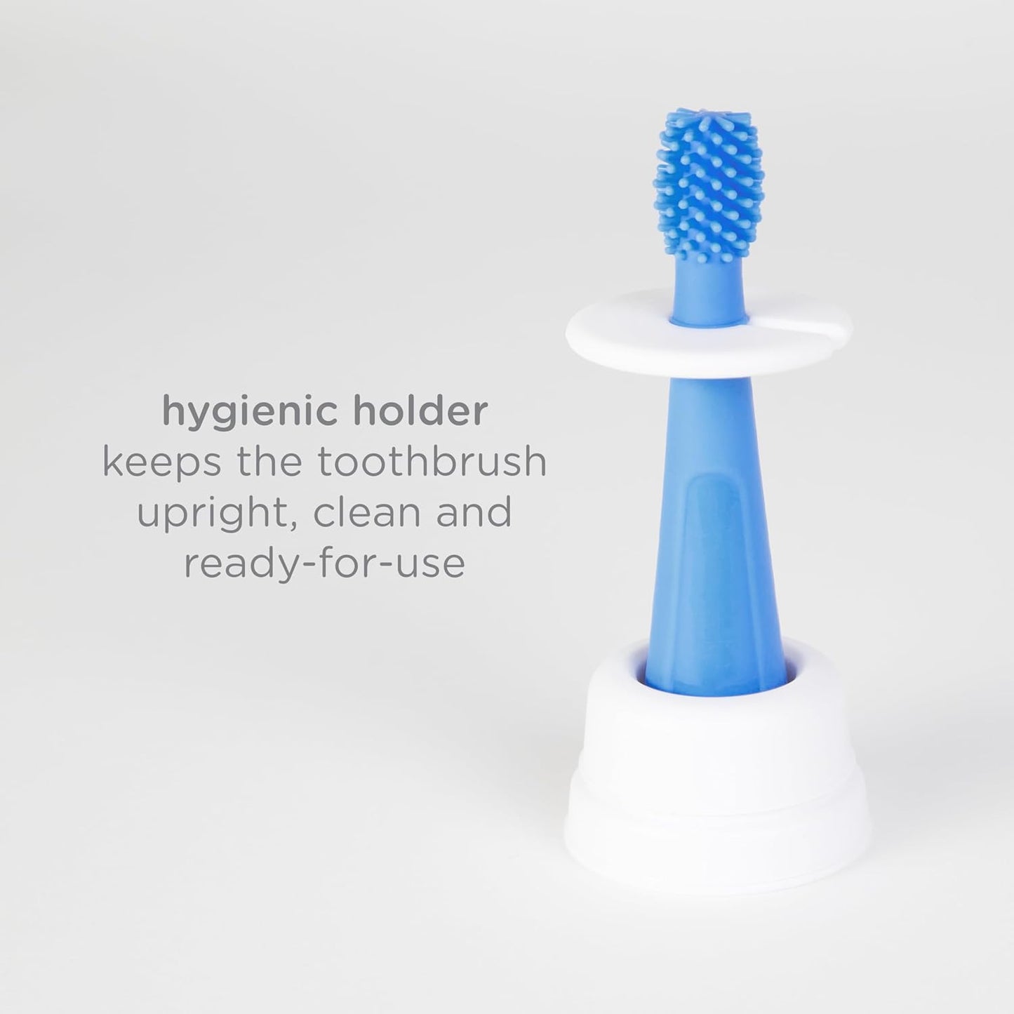 Ubbi Grow with Me Toothbrush Training Set for Babies and Toddlers, Includes One 360° Food-Grade Platinum Silicone and One Soft Bristled Toothbrush, Polaris Blue and Zest Green