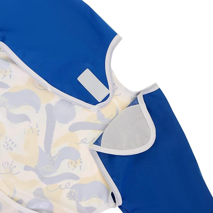 Infant Toddler Baby Waterproof Sleeved Bib, Bib with Sleeves&Pocket, 6-24 Months