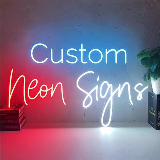Custom Neon Signs Personalised Large Led Neon Lights Sign Customizable for Wall Decor Wedding Birthday Party Bedroom Bar Shop Name Logo Lights (Optional 16" to 55")