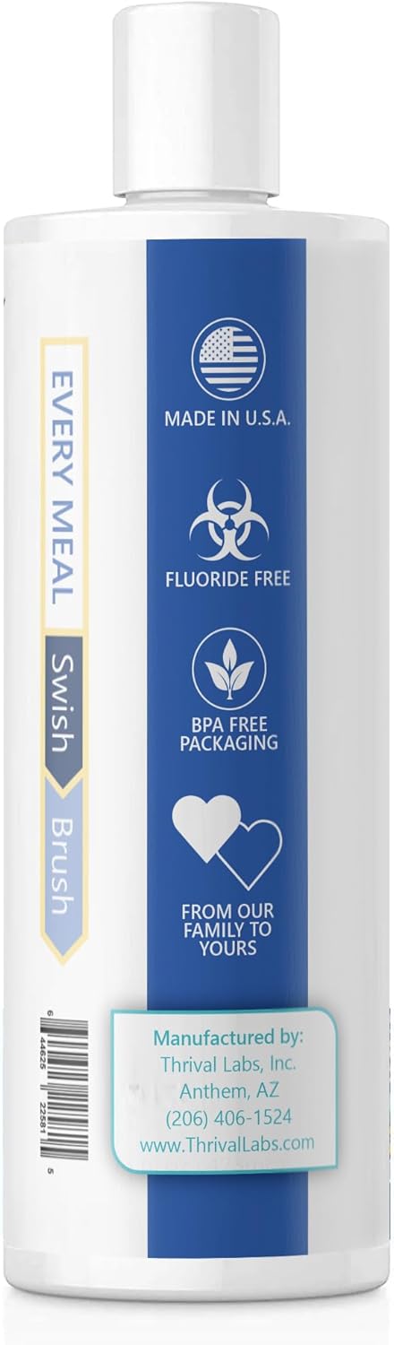 ProH2O2 Natural Mouthwash, Salt Swish, & Tooth Repair by Thrival Labs, Press Top Dispensing, 16 Fluid Ounces