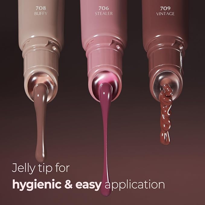 Laka Fruity Lip Glotioner, 10ml/0.33 fl.oz, Lip Gloss with High Shine Vivid Colors, Jelly tip for Hygienic & Easy Application, Plumping Conditioner, Vegan, K-Beauty (#705 Toasty)