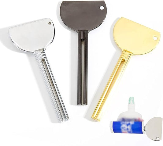 3 Pcs Toothpaste Tube Squeezers,Stainless Steel Toothpaste Squeezer,Metal Manual Dispenser Roller Tube Wringer,Tube Key Tooth Paste Squeezer for Home Toothpaste Paint,Cream, Cosmetic and Hair Dye