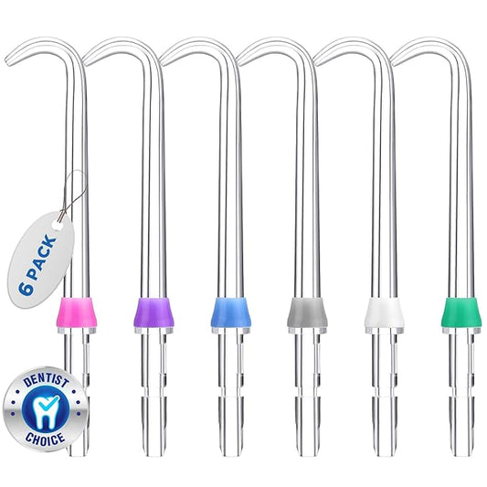 for Waterpik Replacement Heads, Replacement Tips for Waterpik Water Flosser, Suitable for Waterpik Accessories Replacement Tips, for DT-100E(6 Implant Denture Tips)