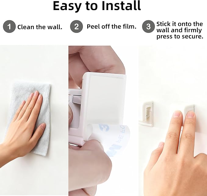 4 Pack Toothpaste Holder by JM.JEEMI, Toothpaste Clips for Bathroom, Tooth Paste Organizer Holder Gripper for Face Cream Tubes with 1 Toothpaste Squeezer - Wall Mounted, White, Small