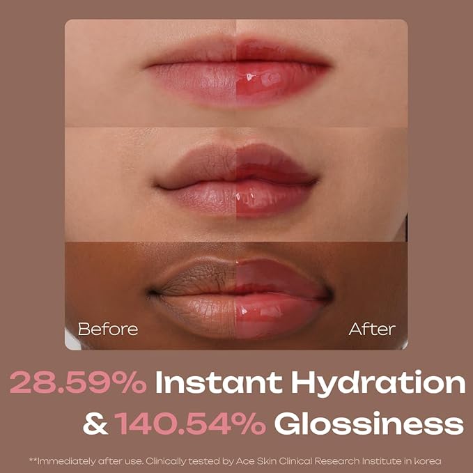 PDRN Tinted Lip Serum – High Gloss Ultra Hydrating Natural Glow, Non-Sticky Volumizing Color Glaze with Long-Lasting Shine, Nourishing Moisturizing Repair for Chapped Lips (0.34 oz)