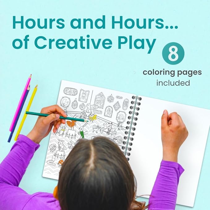 CUPKIN The Life of Busy Bugs Sticker Book, Toddler Sticker Book for Kids, Fun Bugs Toy, Road Trip Essentials, 300+ Girly Stickers with 8 Sticker Scenes and Coloring Pages, Ages 2+