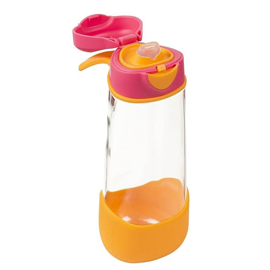 b.box 20 oz Sport Spout Kids Water Bottle for School, Sports, Travel, Daycare. Leakproof, Spill Proof, Dishwasher Safe. Easy Grip Triangle Shape, Durable Tritan Material. BPA Free.