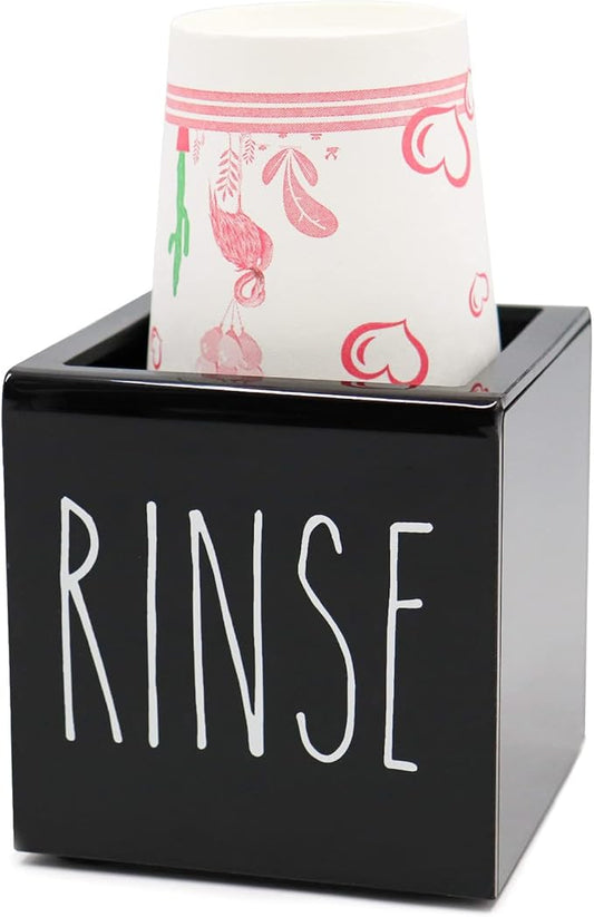 Black Acrylic Dixie Cup Dispenser, Disposable Paper Cup Dispenser Storage Holder, 3/5 oz Dixie Cup Holder, Bathroom Paper Cup Rinse Organizer, Disposable Cup Caddy, Water Dispenser Cup Holder