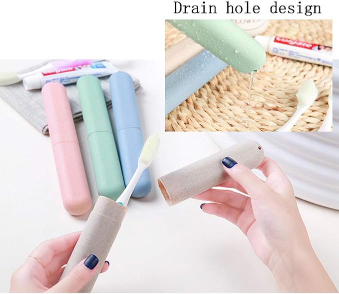 4 Pack Travel Toothbrush Case, Portable Breathable Toothbrush Holder for Travel/Camping/School/Home