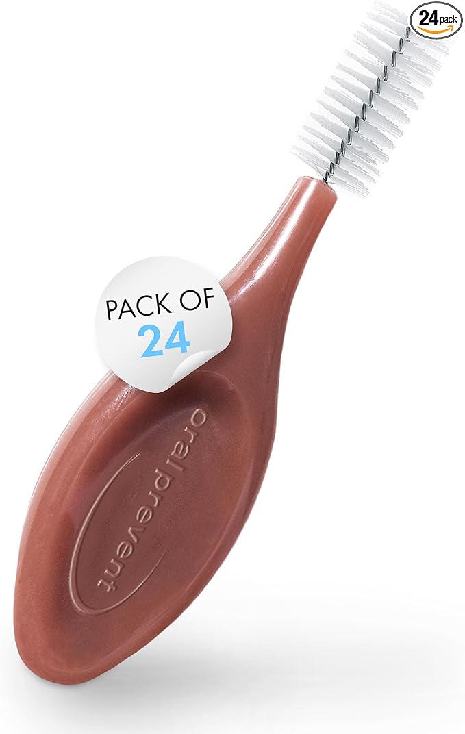 Smart Grip Interdental Brushes 1.50 mm – Brown – ISO 8 – Deep Cleaning Between Teeth – Ultra-Fine Dental Picks – 24 Pack