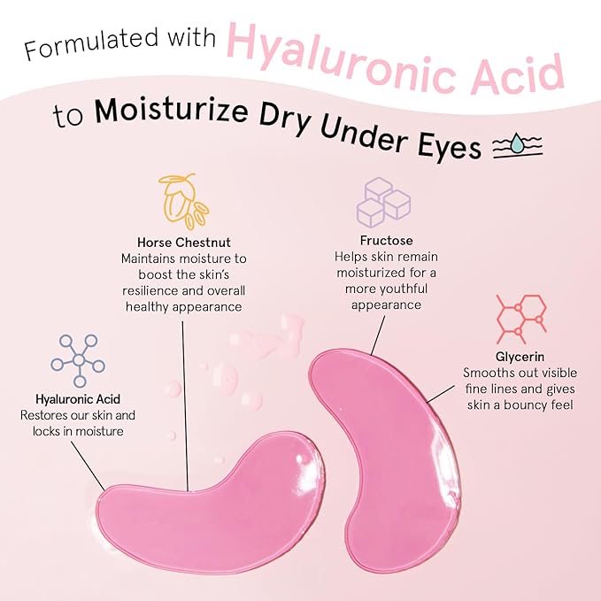 grace & stella Eye Mask Pink 24 Pairs + Lip Mask Bundle