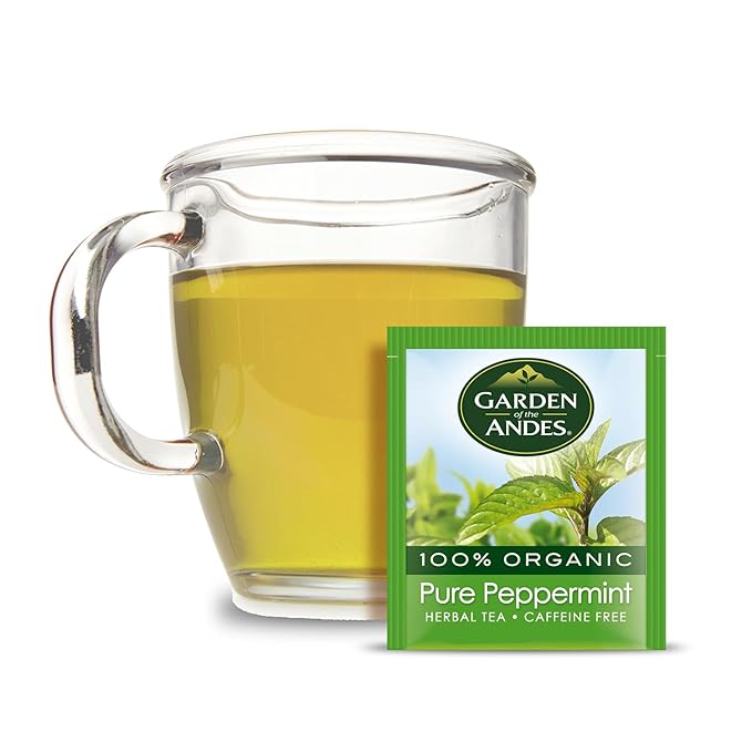 Garden of the Andes - Peppermint Tea - 6 x 20 Tea Bags (120 Count) - USDA Organic Caffeine-Free Herbal Infusion - Refreshing menthol aroma and digestive support