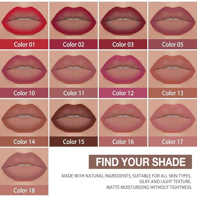 evpct 3Pcs Mauve Red Dusty Rose Gradient Matte Lipstick Lip Liner Crayon Combo Pencil Set for Women Long Lasting Waterproof, Cream Lip Liner and Lipstick Combo Makeup，Flawless Gradual Ombre Effect