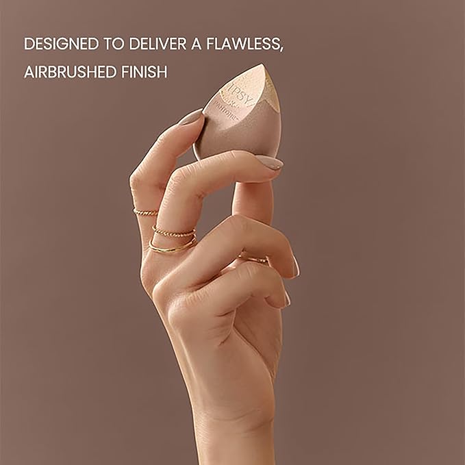 IPSY x PANTONE™ Limited Edition Mocha Mousse-Inspired Beauty Bundle - Makeup Brush Set, Sponges, and Bag – 5 Pro Brushes, 3 Blending Sponges & Soft Vegan Leather Cosmetic Bag