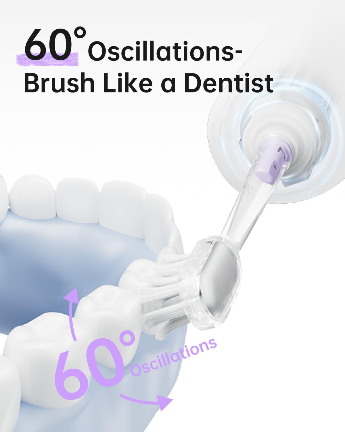 Laifen Wave Special Electric Toothbrush, New 2025 Version Oscillation & Vibration Sonic Electric Toothbrush for Adults with App, 2 Brush Heads, IP68 Waterproof Travel-Friendly (Misty Lavender)