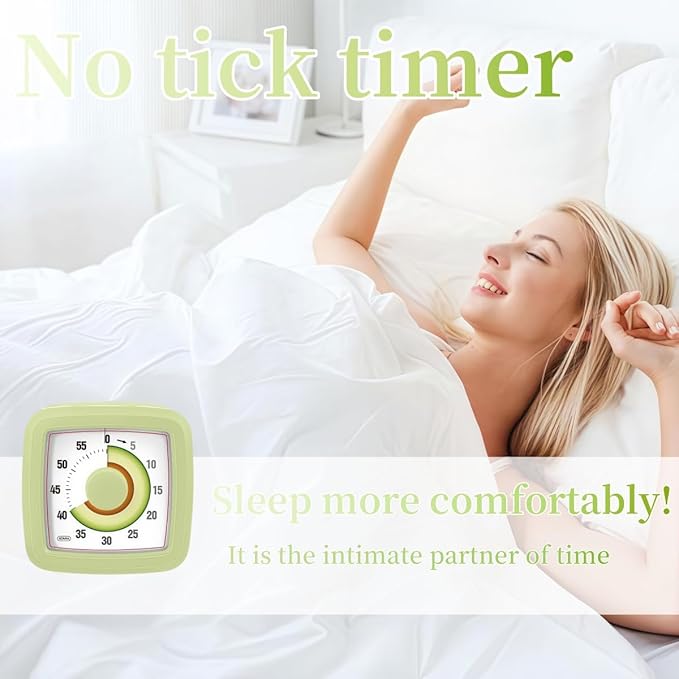 Kids Visual Timer for Kitchen,Classroom,Cooking,Learning,Bedroom,Office, 60-Minute Countdown Pomodoro Timer for Kids with Autism ADHD (Avocado Style)