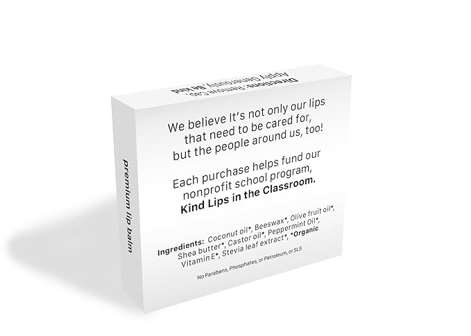 Kind Lips Sweet Mint Lip Balm 3-Pack - USDA Organic, Natural Chapstick Alternative for Dry Lips | Gluten-Free, Cruelty-Free