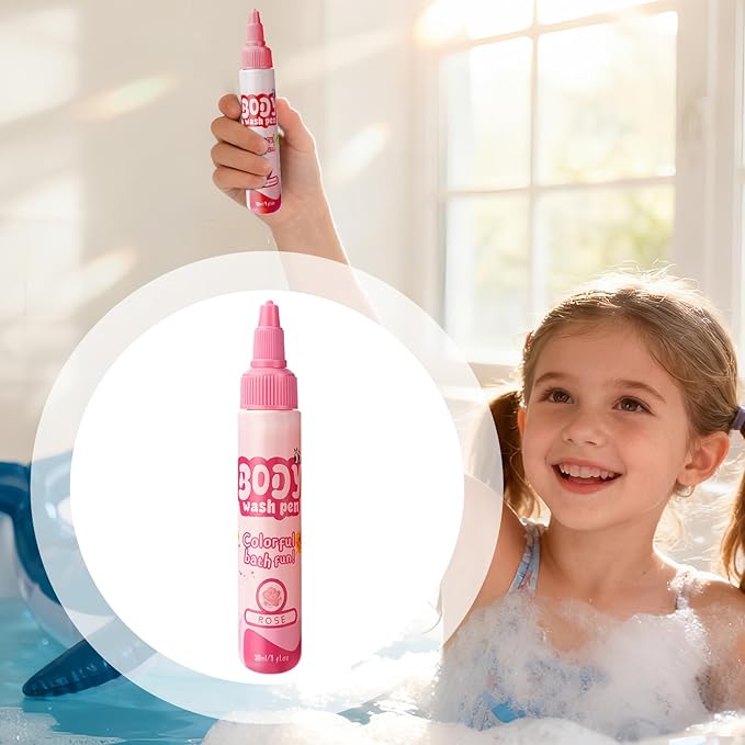 Bath Crayon, 30ml Washable Educational Marker Set, Bathtub Drawing Crayons with Smooth Texture,Easy Clean Off Formula with Vibrant Colors, Creative Art Play Tool for Kids Boys Girls Bathroom Fun Time