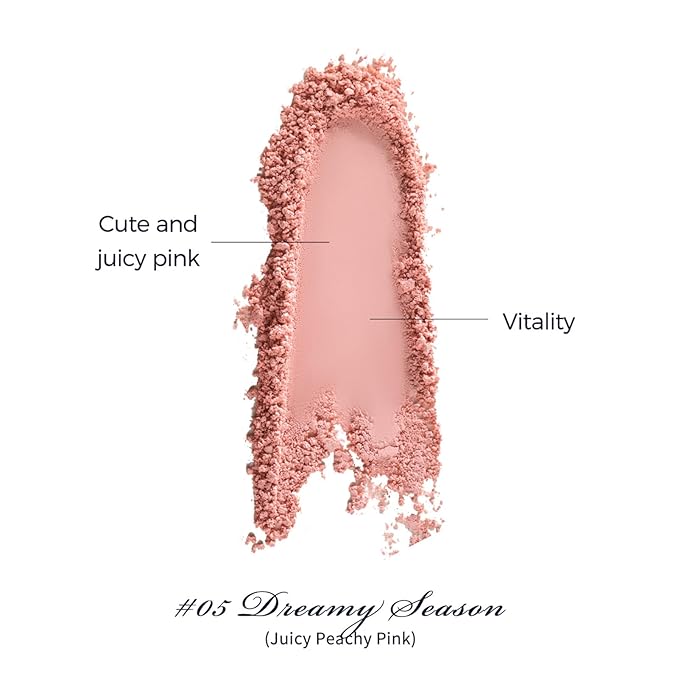 Flower Knows Swan Ballet Embossed Blush,Peachy Matte Finish,Buildable & Blendable Powder Blush for cheeks,Natural Flush for All Skin Tones(05 Dreamy Season,5g)