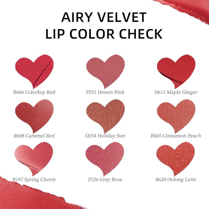 COLORKEY Airy Velvet Lip Tint, Matte Finishs, Longwear Rich Lip Colors, non-sticky, Creamy Soft Texture, Waterproof Lip Stain, Matte hydration, non-drying. Velvety finish (B620 Oolong Latte, 3g)