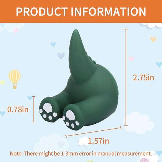 Kid Toothbrush Holder Wall Mounted Cute Animal Tail Toddler Toothbrush Holder for Hanging Bathroom(Dinosaur Green)