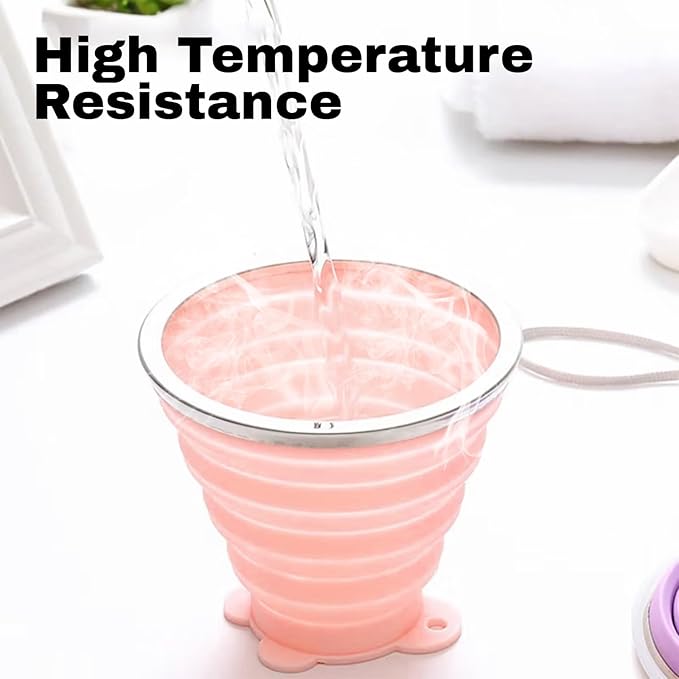 4Pack Collapsible Silicone Cup 320ml Portable Folding Travel Cup Leakproof, for Outdoor, Office, Camping 10.82oz