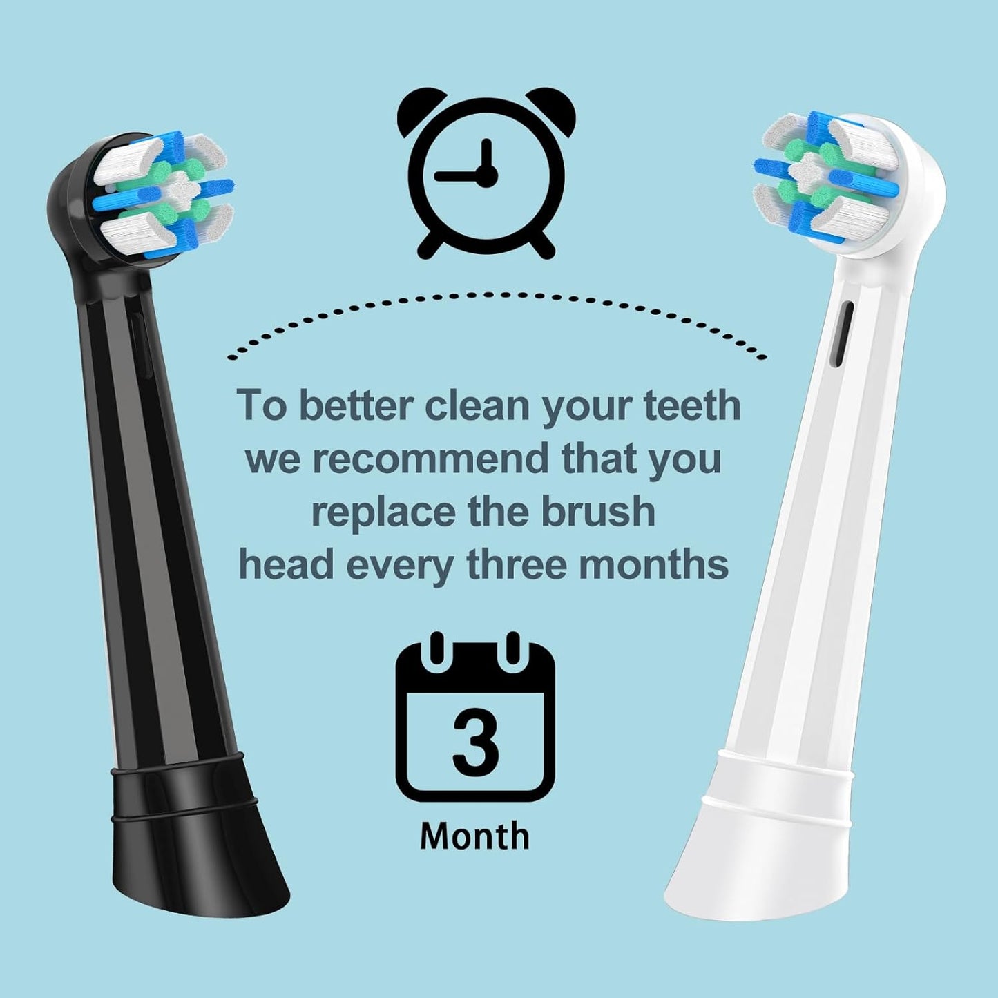 6 Count IO Replacement Heads Compatible with Oral B IO 2/3/4/5/6/7/8/9/10 Series Electric Toothbrushes, Medium Softness Brush Heads Compatible with Oral B iO for Teeth and Gums Care (Black White)