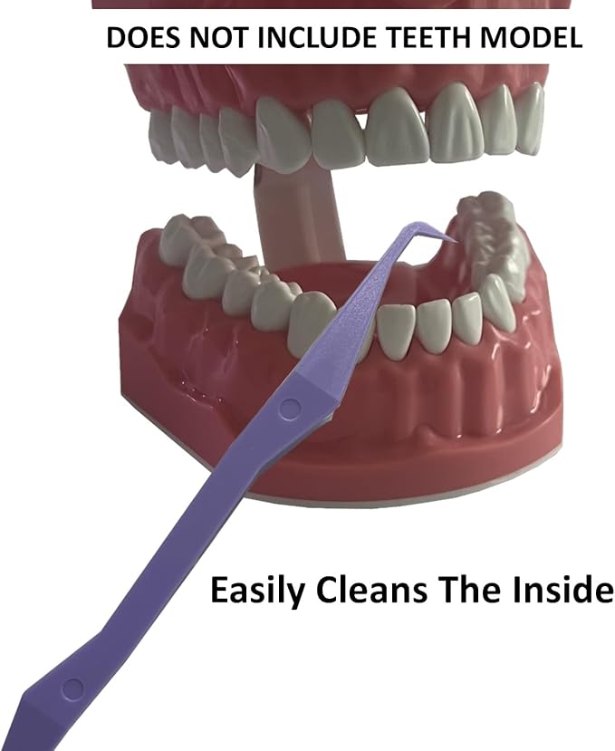 Keyfit Tools PerfectPick Gum Line Tooth Picks Flosser Dental Scraper (2 Pack) Reusable & Double Sided ~Not Small Floss Picks ~ Non Matalic ABS ~Scrape Along Gum Line & Between Teeth Remove Plaque