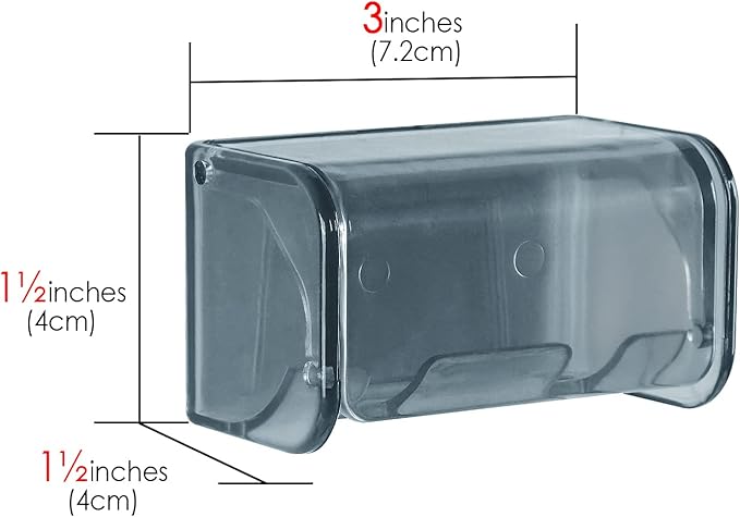 2 PCS Toothbrush Holder Wall Mounted with Cover for Bathroom, 2 Slots Toothbrush Storage Organizer for Shower, Self Adhesive Toothbrush Hanger Rack for Dorm, Cabinet (Grey)