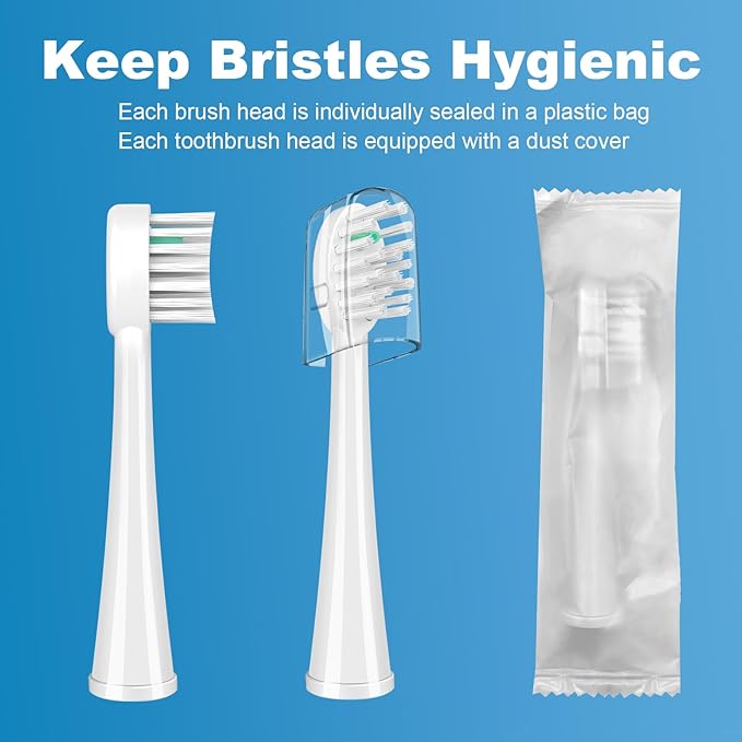 Replacement Brush Heads for WaterPik Sonic-Fusion 2.0 Flossing Toothbrush (SF-03/SF-04) and Sonic-Fusion Flossing Toothbrush (SF-01/SF-02),5 Count White with Covers