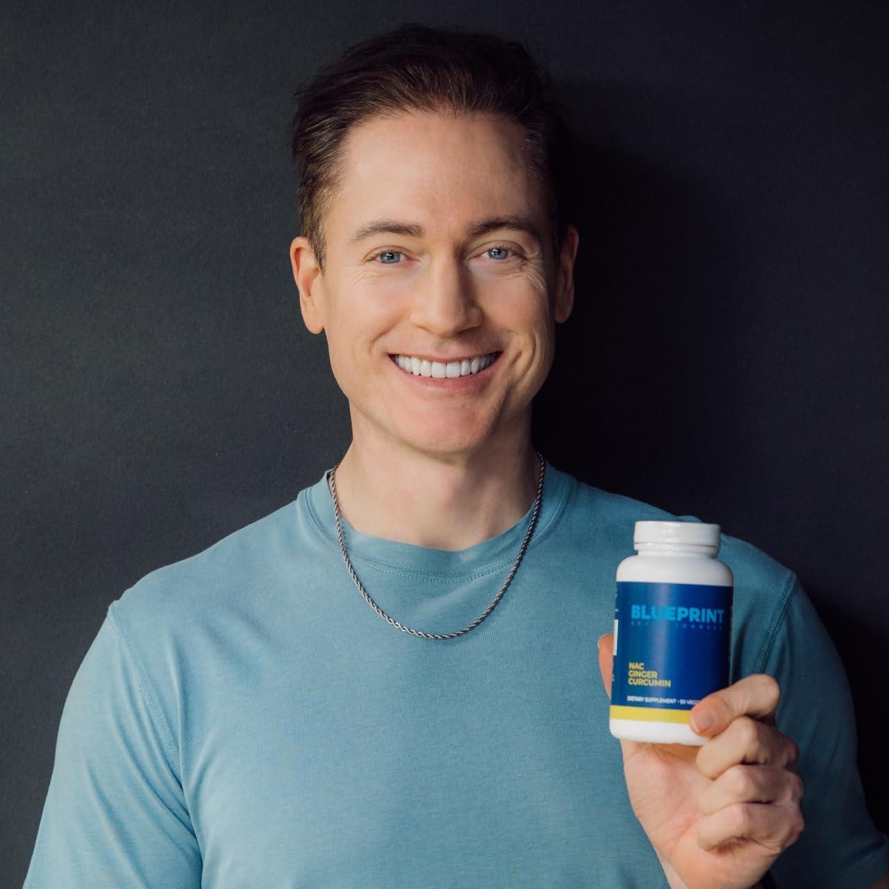 Blueprint Bryan Johnson NAC Supplement - Promotes Stress Relief, Immune System Function, Respiratory Health - Includes N-Acetyl-L-Cysteine, Ginger, Curcuminoids - Detoxifying - Vegan (30 Servings)