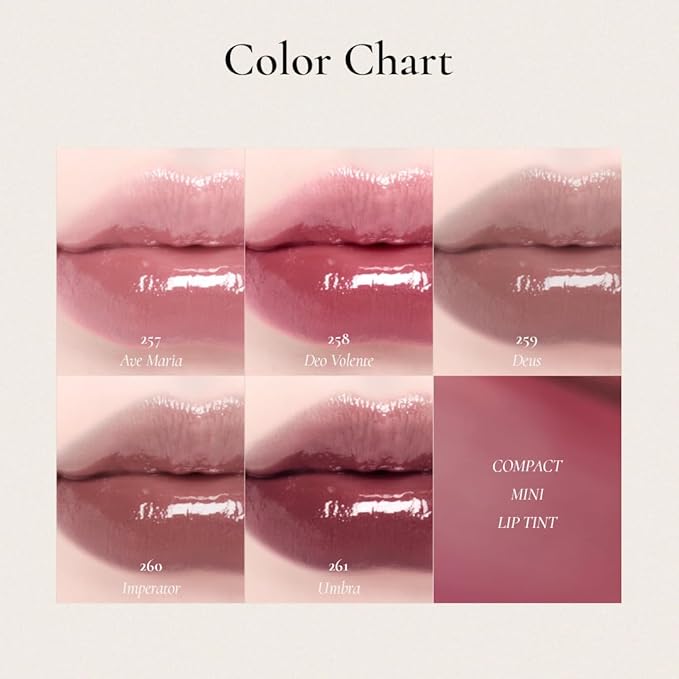 DINTO Blur-Glowy MINI Lip Tint (253 Ad Veritas) - Glossy Finish, Hydrating, Long Lasting, Lightweight Texture, Non-Sticky, Vegan & Cruelty-Free, Korean makeup (11 colors)