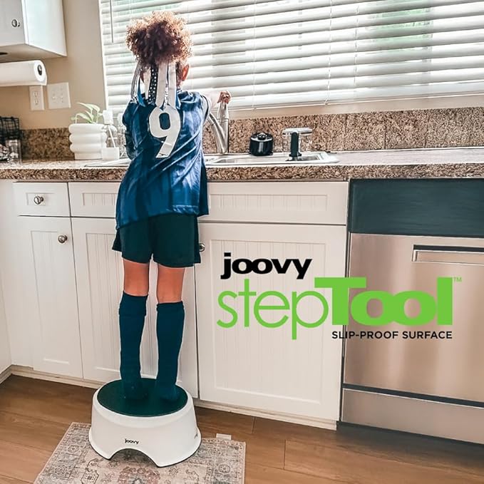 Joovy StepTool Toddler Step Stool with No-Slide Grips on Top and Bottom and Sturdy, Stackable Design, Holds Up to 300 lb. - BPA, PVC & Phthalate Free