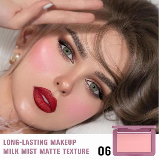 Pale Mauve Matte for Face Cheeks Blush,Natural Cream Blushes Makeup Palette, Light Monochrome Blush Creamy Powder Palette Makeup for Older Women, Blushes Eyeshadow Foundation for Every Day 06