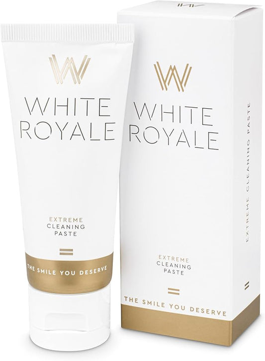 White Royale Extreme Cleaning Paste, Helps Remove Stains & Discoloration, Toothpaste Prep for Whitening Treatments, 60ml Tube