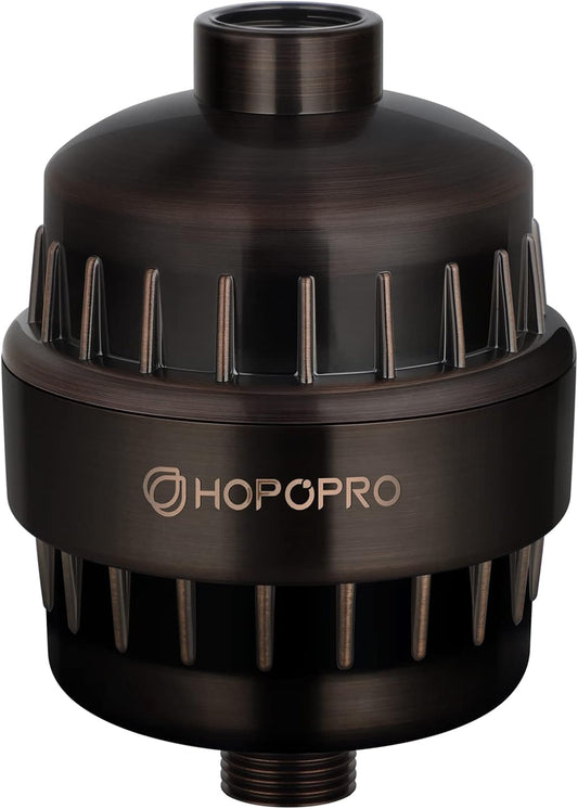 HOPOPRO NBC News Recommended Brand 18-Stage Shower Filter - Universal Shower Head Filter for Hard Water, Removes Chlorine, Fluoride, Heavy Metals