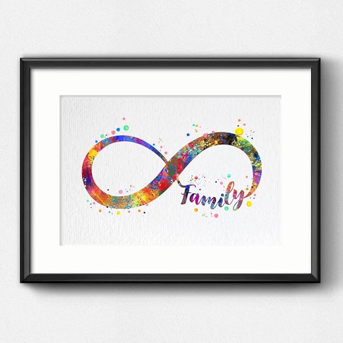 Dignovel Studios 8X10 Unframed Infinity Symbol Sign Family Watercolor Art Print Poster Housewarming Inspirational Home Wall Hanging Decor DN922