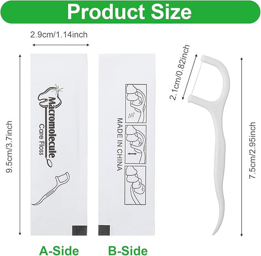 1000 Count Dental Flossers, Individually Wrapped Floss Picks, Floss Singles Bag, Toothpicks Flossers for Adults, Dental Picks Oral Care Teeth Clean Flat Wire