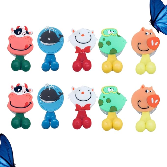 10pcs Cartoon Animal Toothbrush Holder with Strong Suction Cup Wall Stand for Bathroom Creative Silicone Rack with Frog Pig Shark Designs Space-Saving Organizer for Random Color