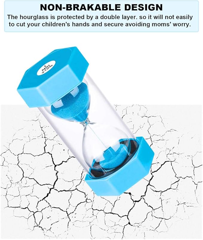 SuLiao Hourglass Sand Timer: 10 Min, Blue Plastic Sand Watch - Colorful Hour Glass Timer for Kids, Games, Classroom, Kitchen, Decorative