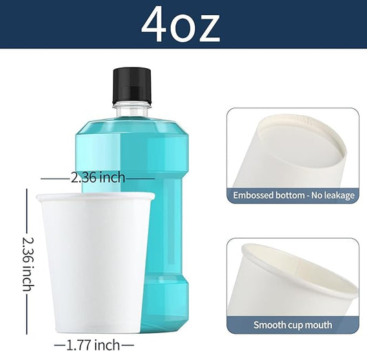 Brandon-super [100 Count - 4 oz] Small Paper Cups, Mouthwash Cups Bathroom Cups Mini Cups Small Disposable Cups